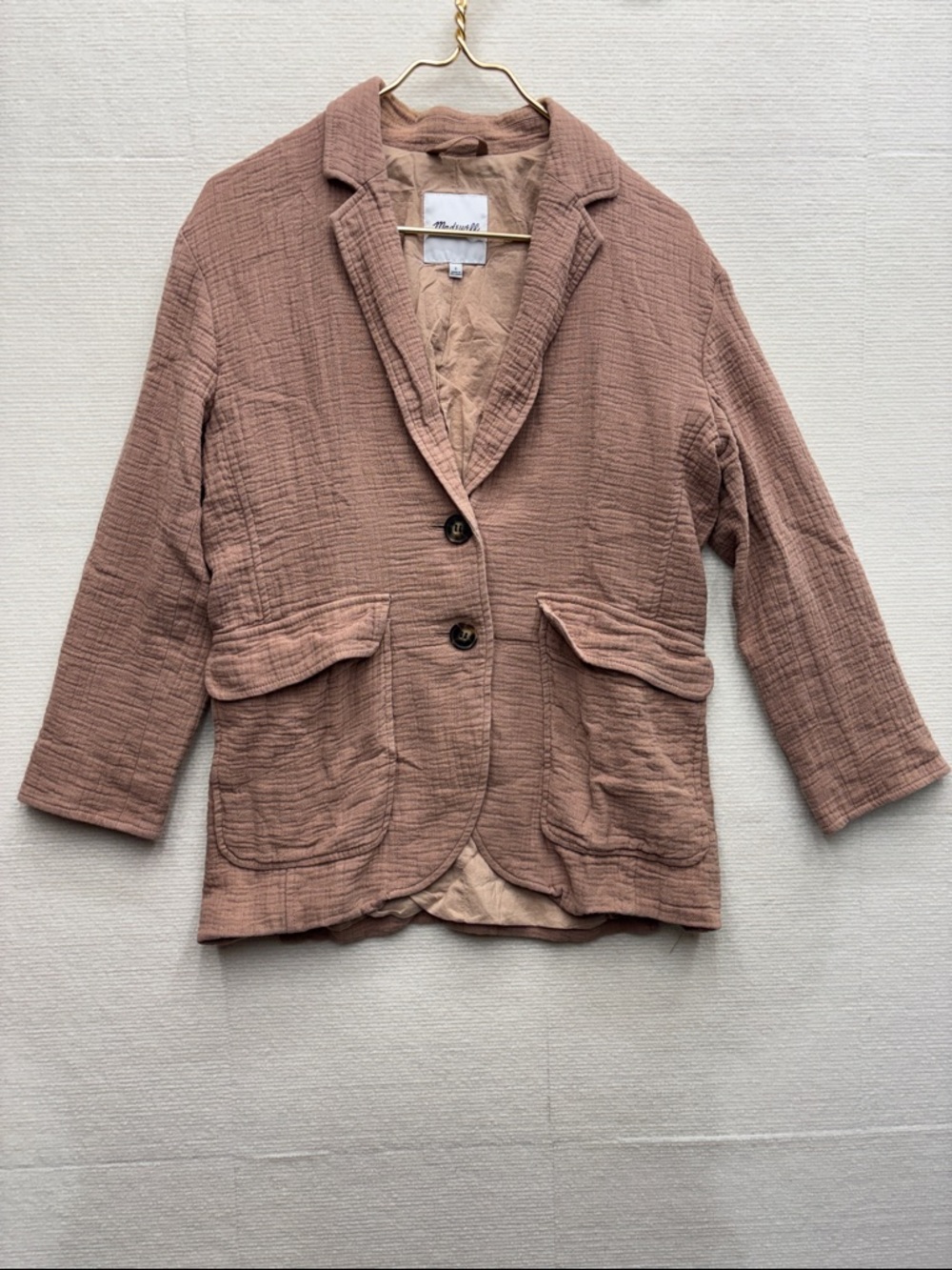 Madewell | Soft Quilted Mauve Blazer Jacket - small